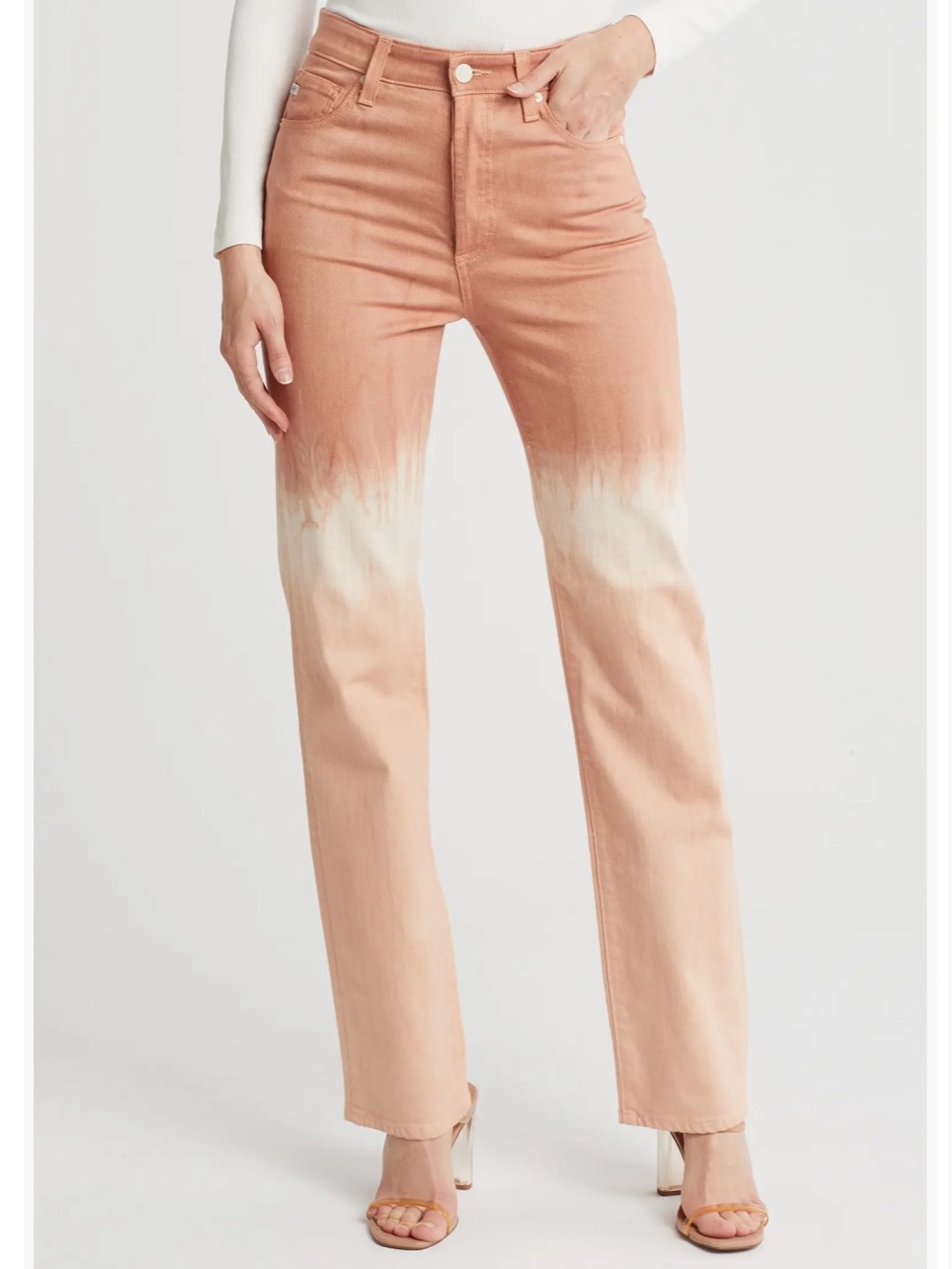 AG Jeans Alexxis Straight Hand Dip Dye High Rise Jeans Size 26R NWT $235